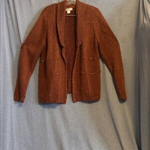 Christopher & Banks Rust Cardigan Sweater size large